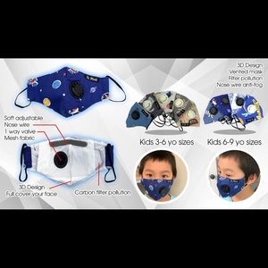 4 pcs of 3D Vent Masks Antibacterial  KID Mask